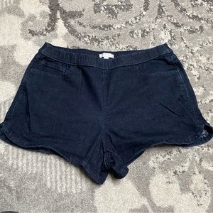 LC Lauren Conrad Dark Wash Lightweight Denim Retro Mini Shorts